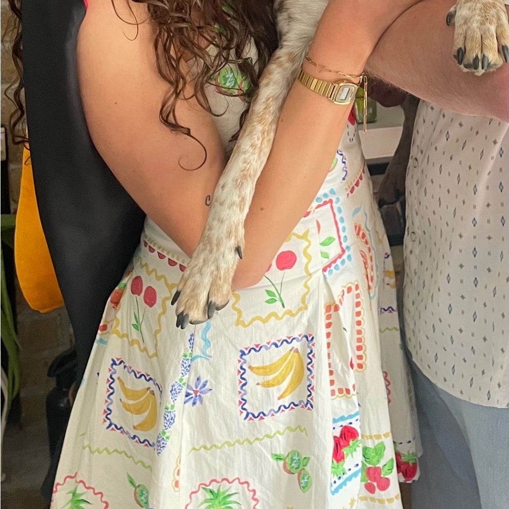 Avec Les Filles Drop Waist Fruit Dress